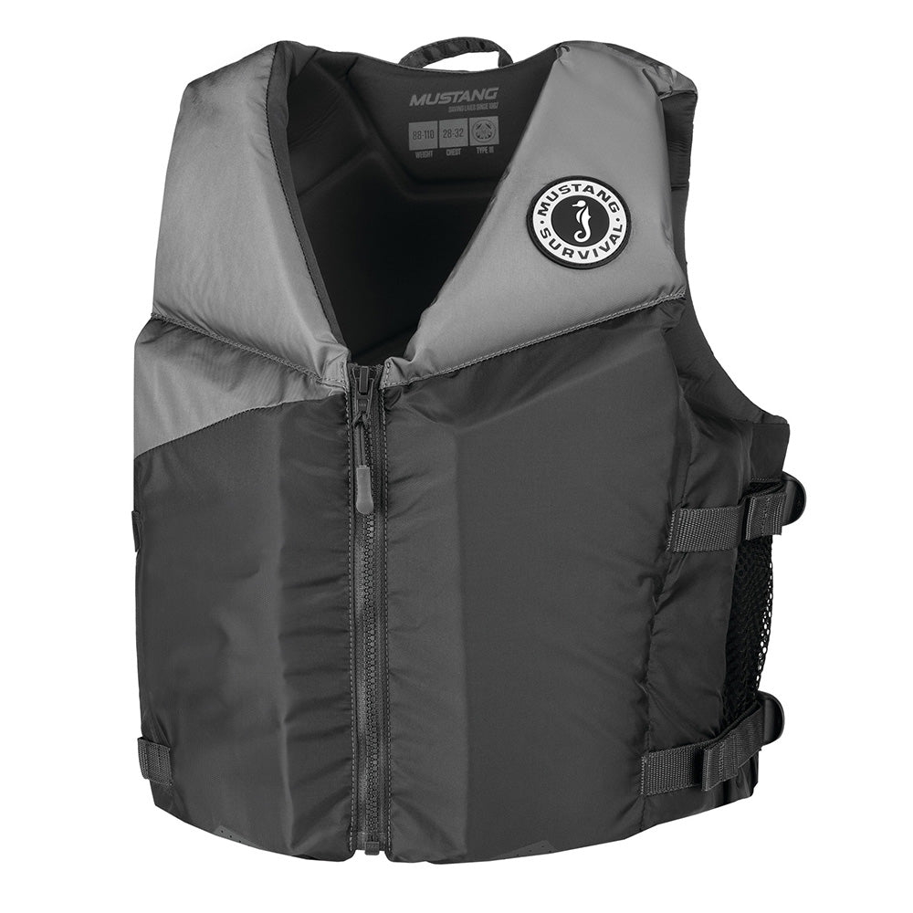 Mustang Young Adult REV Foam Vest  GreyLight GreyFluorescent Yellow  Universal MV3600028120