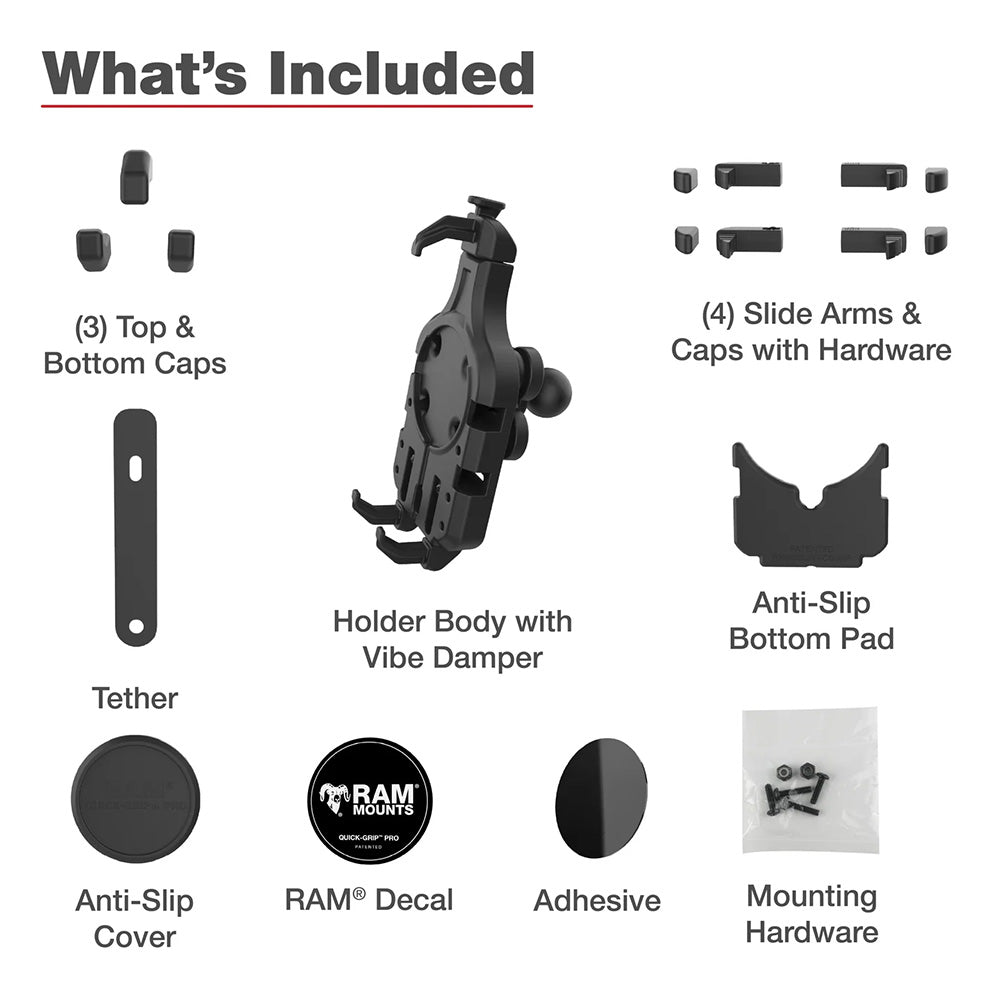 Ram Mount RAM QuickGrip Pro Phone Holder wBall  Vibration Damper RAMHOLPD5BVU