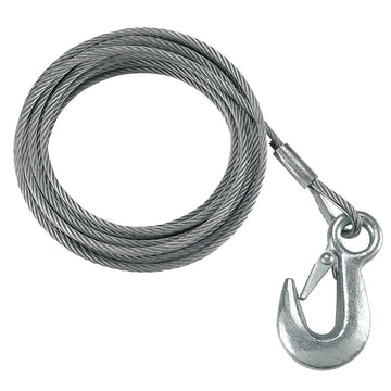 Fulton 732 x 50 Galvanized Winch Cable and Hook  5600 lbs Breaking Strength WC750 0100