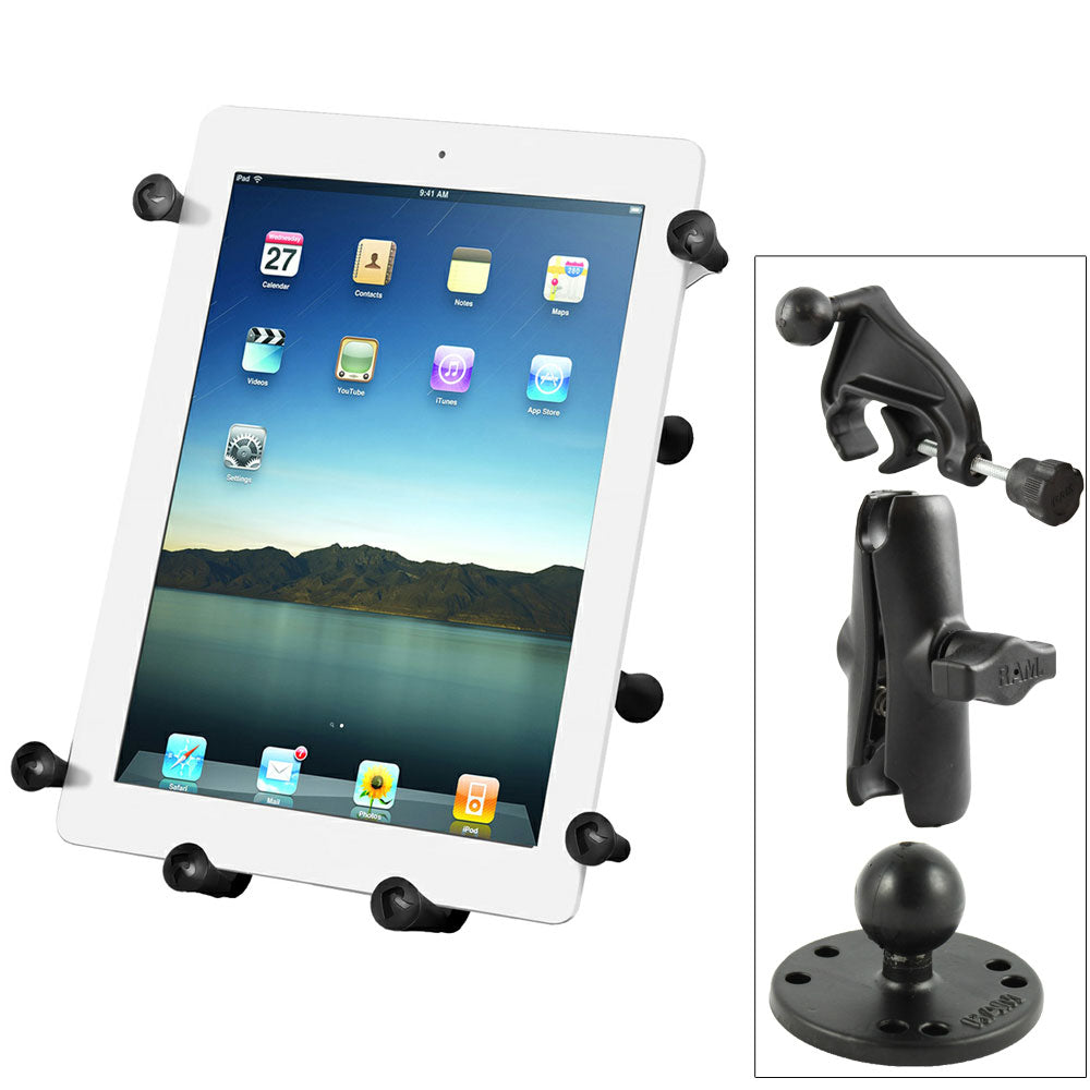 RAM Mount Universal XGrip III Large Tablet Holder  Fits New iPad  Includes Yoke Mount RAMB121UN9U