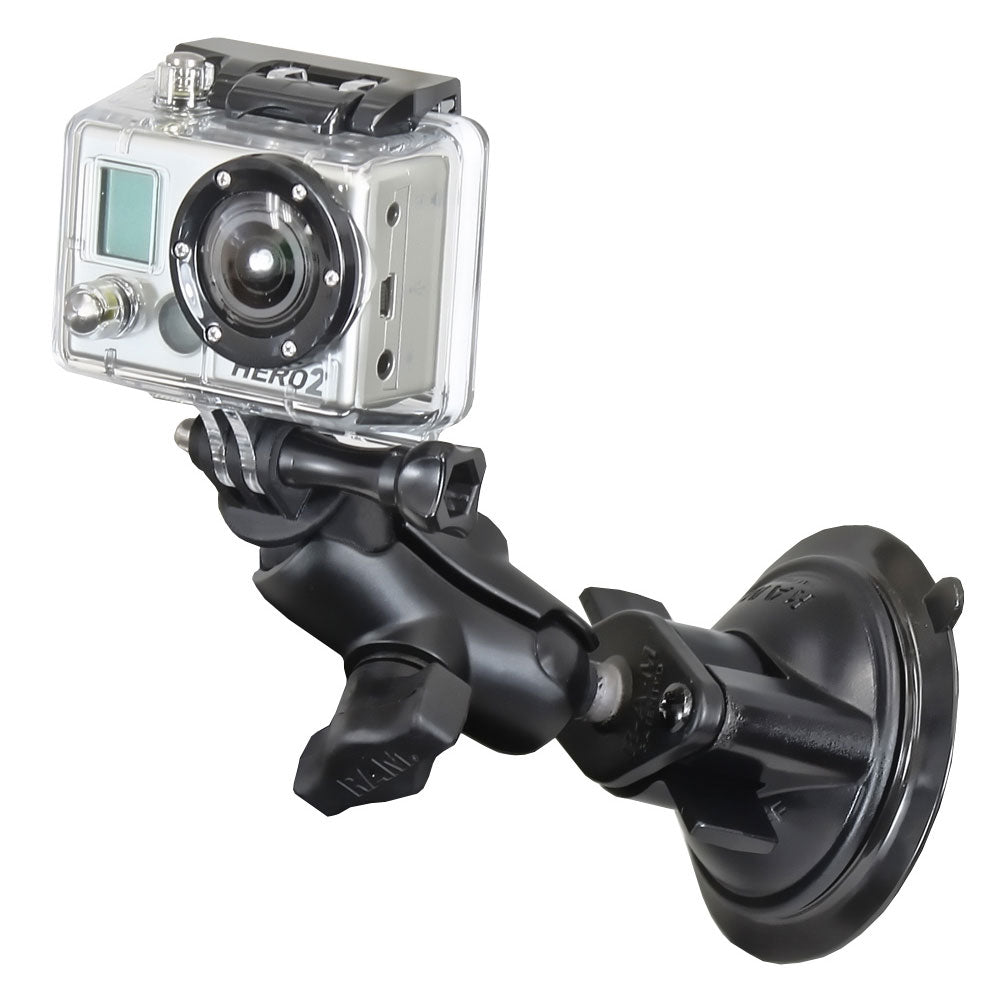 RAM Mount GoPro Hero Short Arm Suction Cup Mount RAMB166AGOP1U