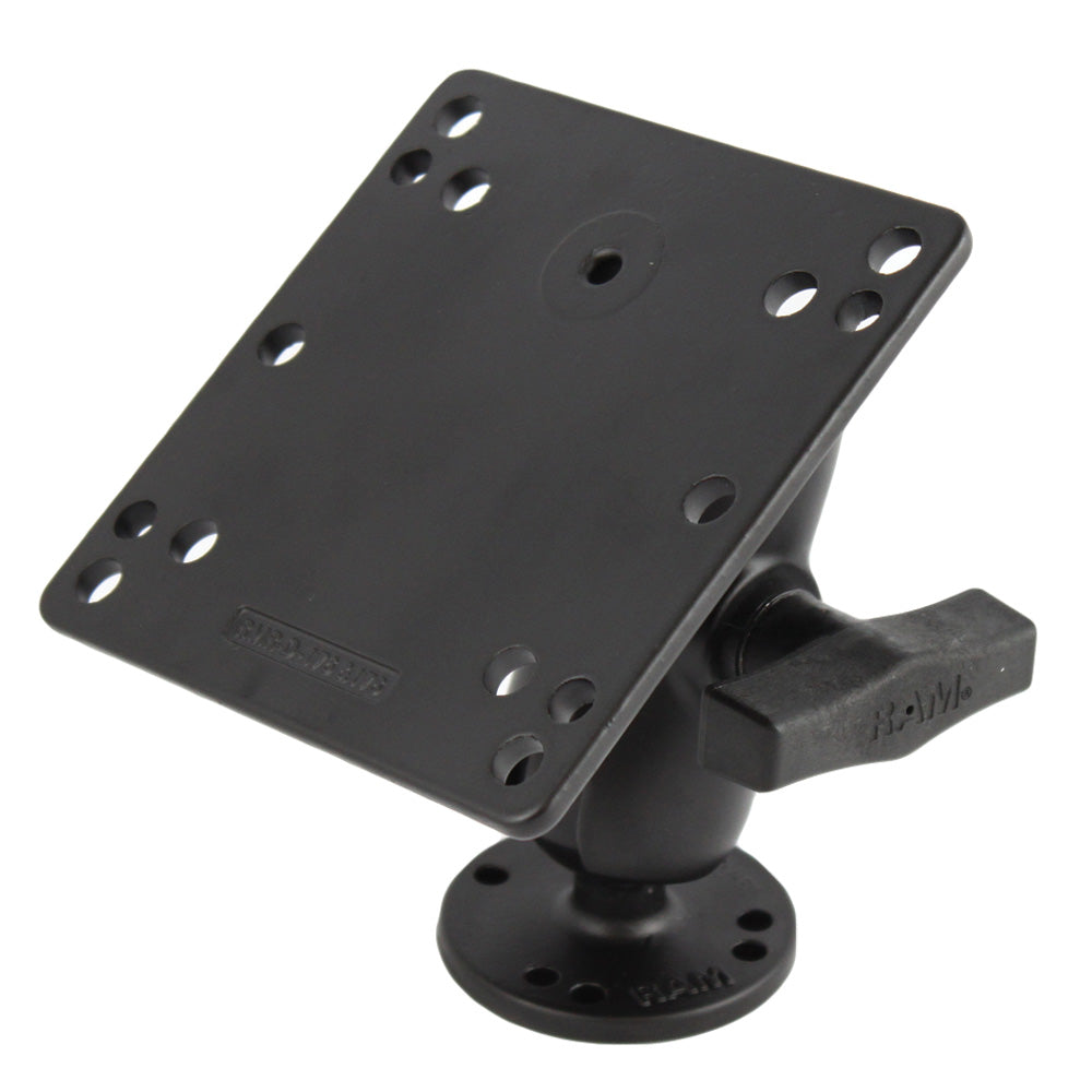 RAM Mount 475 Square Base VESA Plate 75mm and 100mm Hole Patterns wShort Arm Surface Mount RAM101UB246