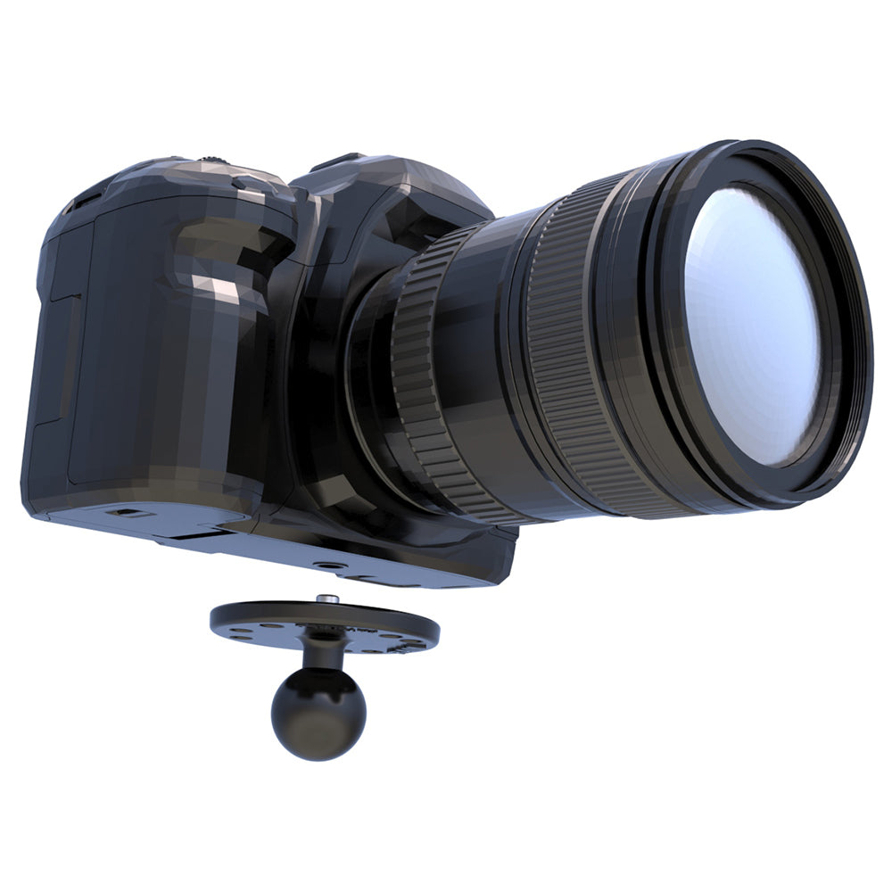 RAM Mount Strap Clamp Roll Bar Mount wStandard Length Double Socket Arm  25 Round Base w1420 Male Threaded Post