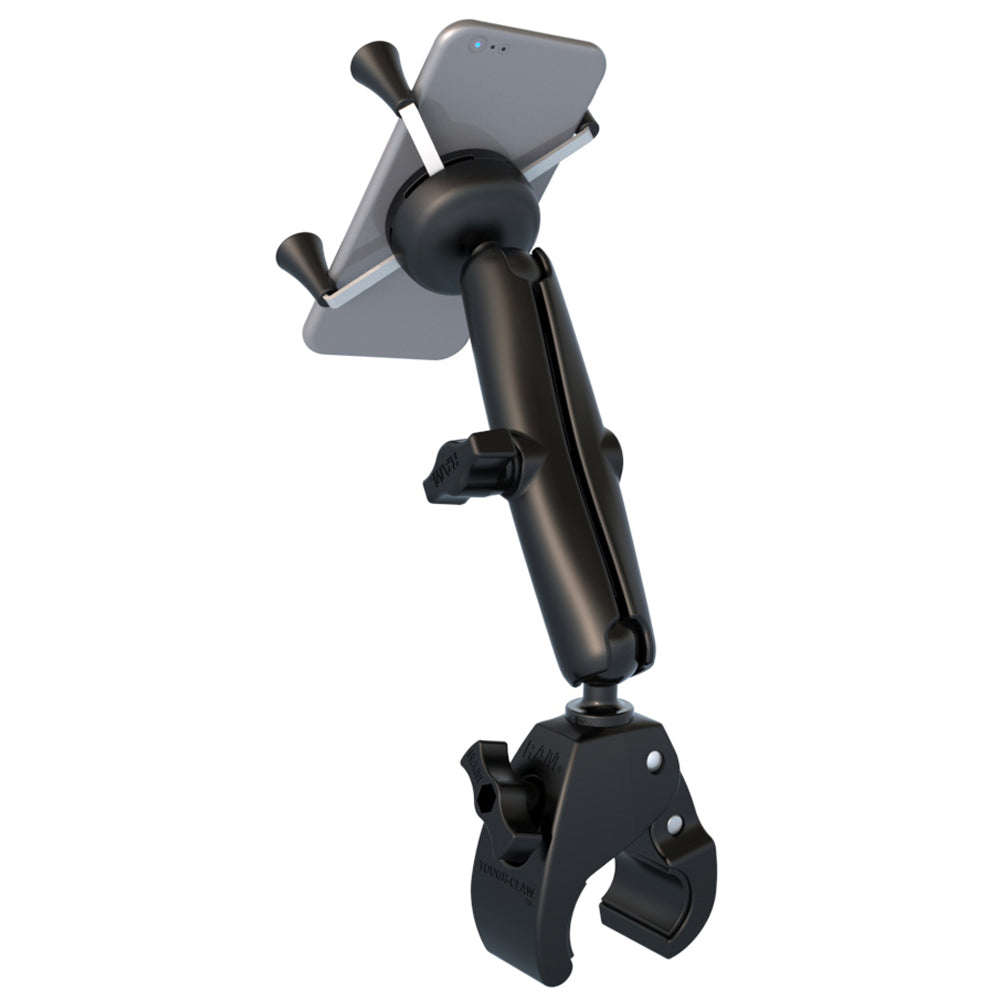 RAM Mount Universal ToughClaw Base wLong Double Socket Arm  Universal XGrip CelliPhone Cradle RAMB400CUN7U