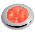 Hella Marine Slim Line LED Enhanced Brightness Round Courtesy Lamp  Red LED  Stainless Steel Bezel  12V 980507221
