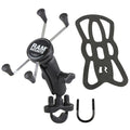 RAM Mount Handlebar Rail Mount wZinc Coated UBolt Base  Universal XGrip Large PhonePhablet Cradle RAMB149ZUN10U