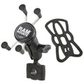 RAM Mount RAM Torque 34  1 Diameter HandlebarRail Base with 1 Ball Short Arm and XGrip for Phones RAMB408751AUN7U