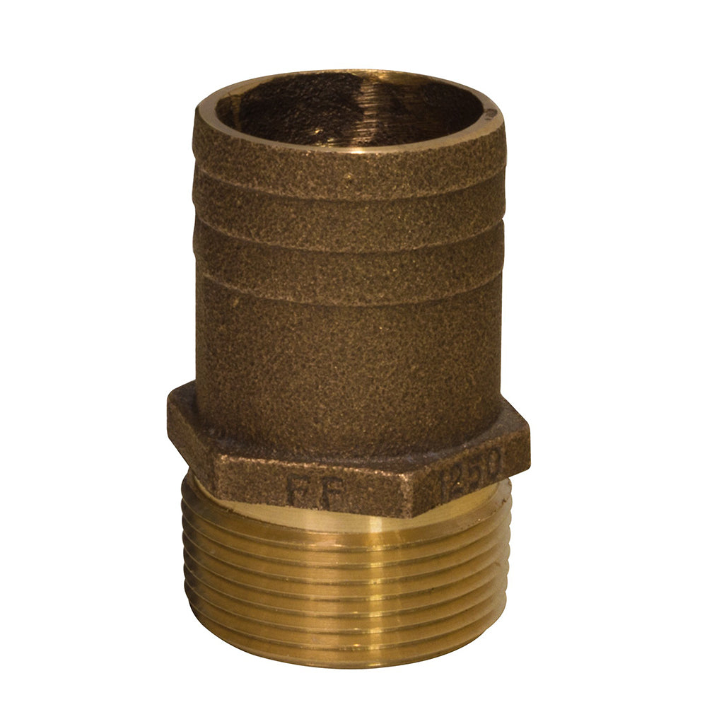 GROCO 34 NPT x 1 Bronze Full Flow Pipe to Hose Straight Fitting FF750