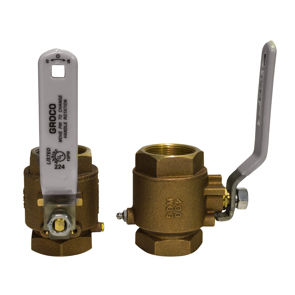 GROCO 38 NPT Bronze InLine Ball Valve IBV375