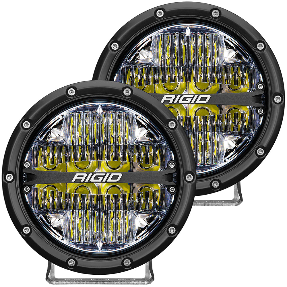 RIGID Industries 360Series 6 LED OffRoad Fog Light Drive Beam wWhite Backlight  Black Housing 36204