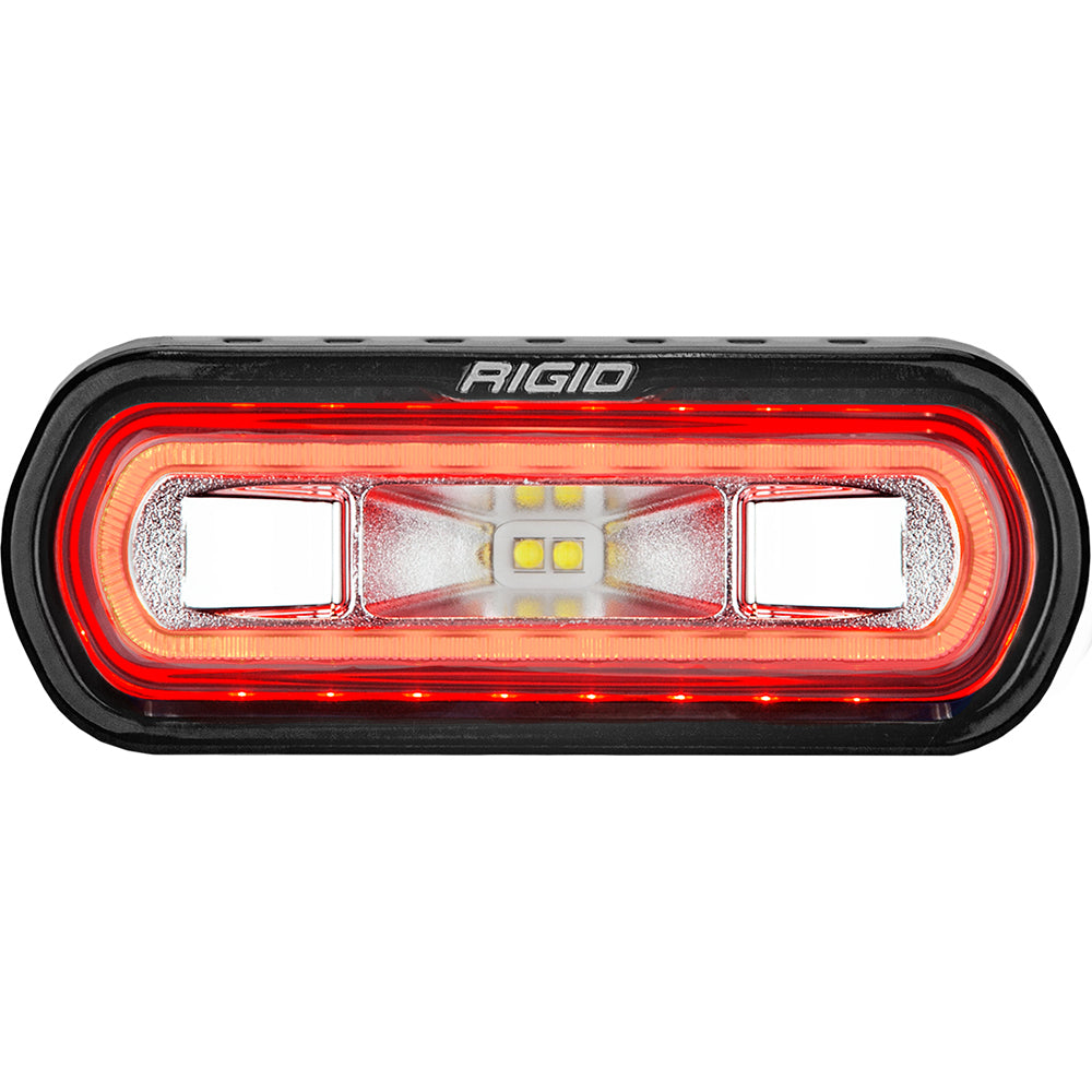 RIGID Industries SRL Series Marine Spreader Light  Black Surface Mount  White Light wRed Halo 52102