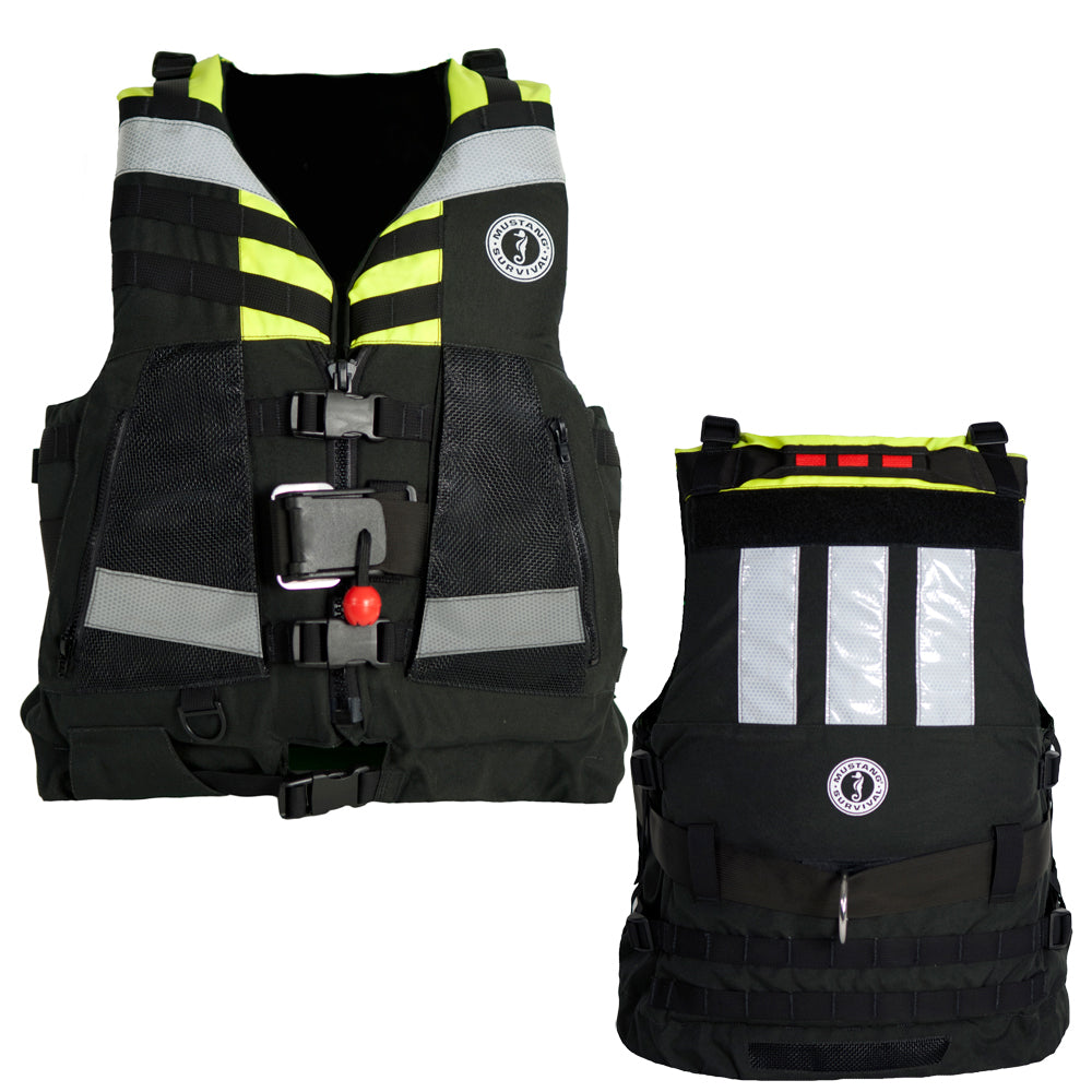 Mustang Swift Water Rescue Vest  Fluorescent YellowGreenBlack  Universal MRV150022510206