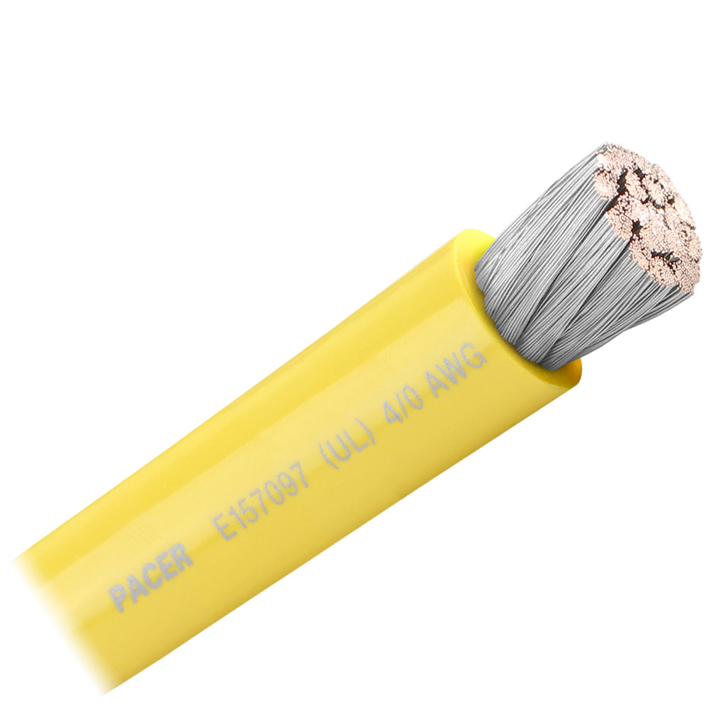 Pacer Yellow 40 AWG Battery Cable  Sold By The Foot WUL40YLFT