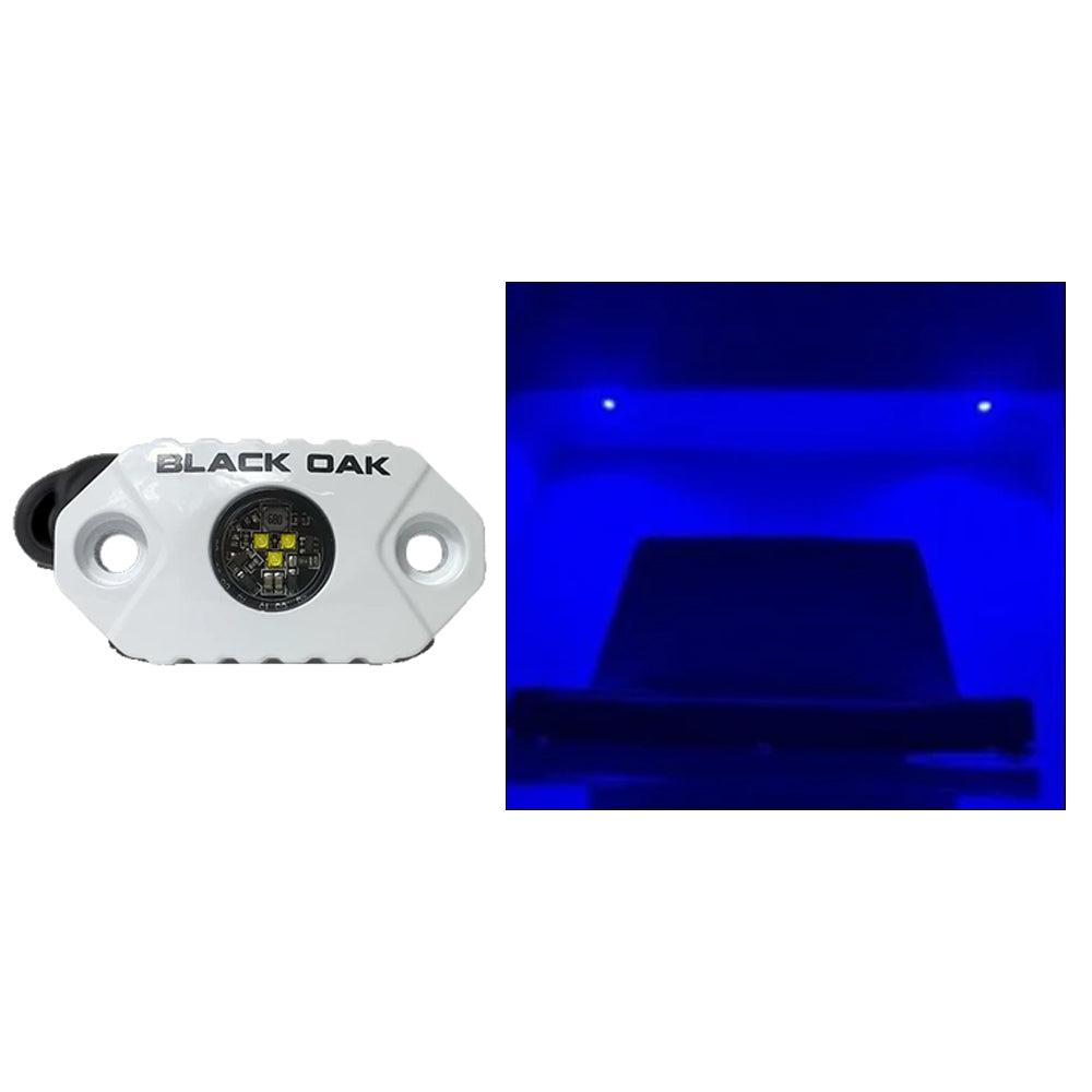 Black Oak Rock Accent Light  Blue LEDs  White Housing MALB