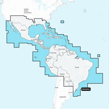 Garmin Navionics NSSA004L  Mexico the Caribbean to Brazil  Inland  Coastal Marine Chart 010C128520