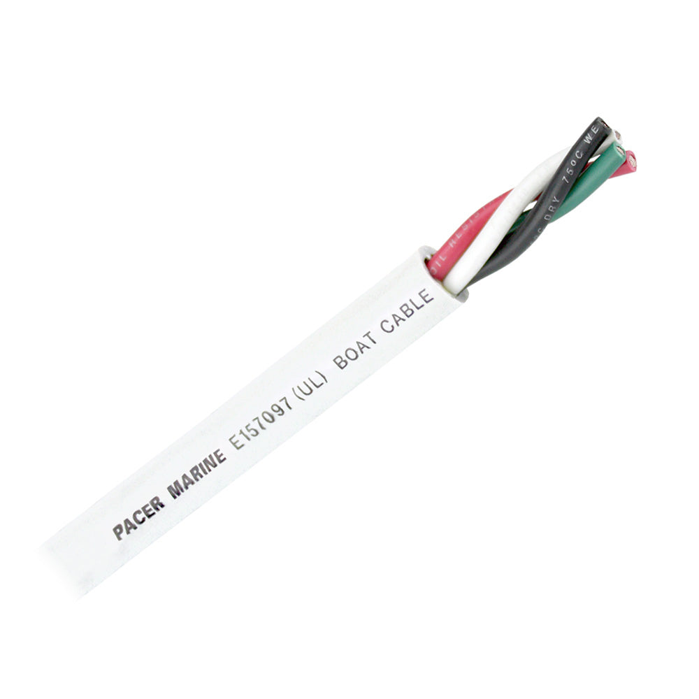 Pacer Round 4 Conductor Cable  100  164 AWG  Black Green Red  White WR164100