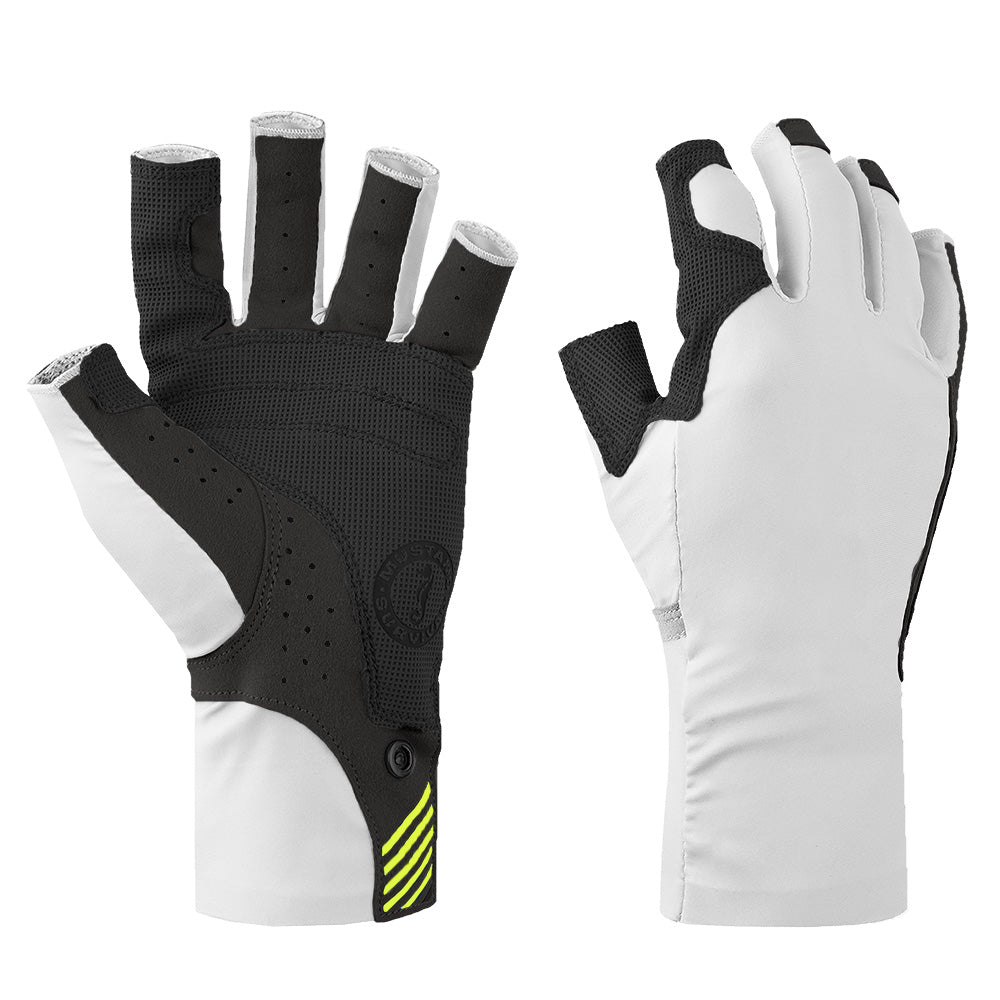 Mustang Traction UV Open Finger Gloves  White  Black  Small MA6007267S267